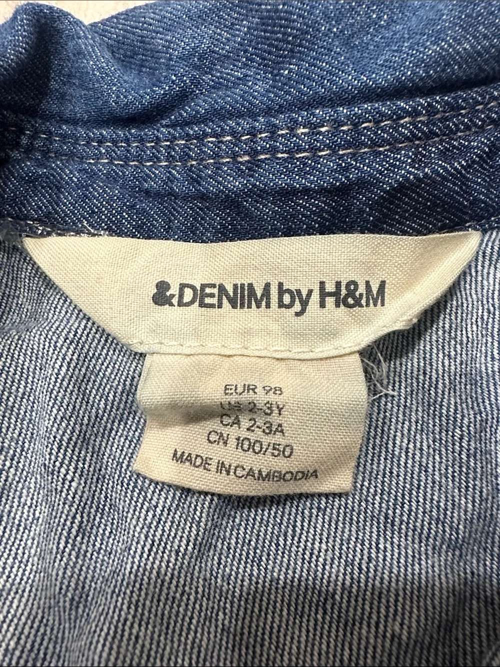 H&M Dark Blue Denim Button-Front Kids shirt